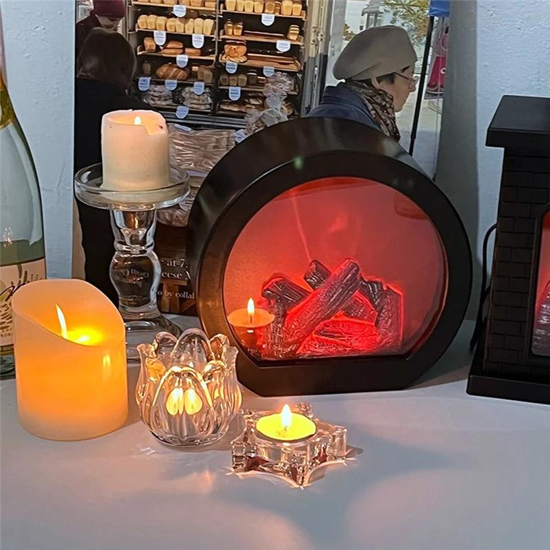 Декоративные фонари-камины, Имитация камина, Светодиодная лампа с эффектом пламени для внутреннего и наружного рождественского декора(Без функции нагрева)