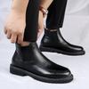2025 Autumn and Winter New Black Martin Boots Leather Mid-tube Chelsea Boots Premium Short Boots Men's Casual Leather Boots