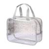 Stars pattern Transparent Makeup Bag Glitter Travel Beauty Organizer Women's Washbag  Beach