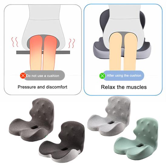 Seat Cushion for Long Sitting Hours Memory Foam Buttocks Cushion with Back Support Ergonomic Sciatica Relief Cushion for Office Chair Home Travel