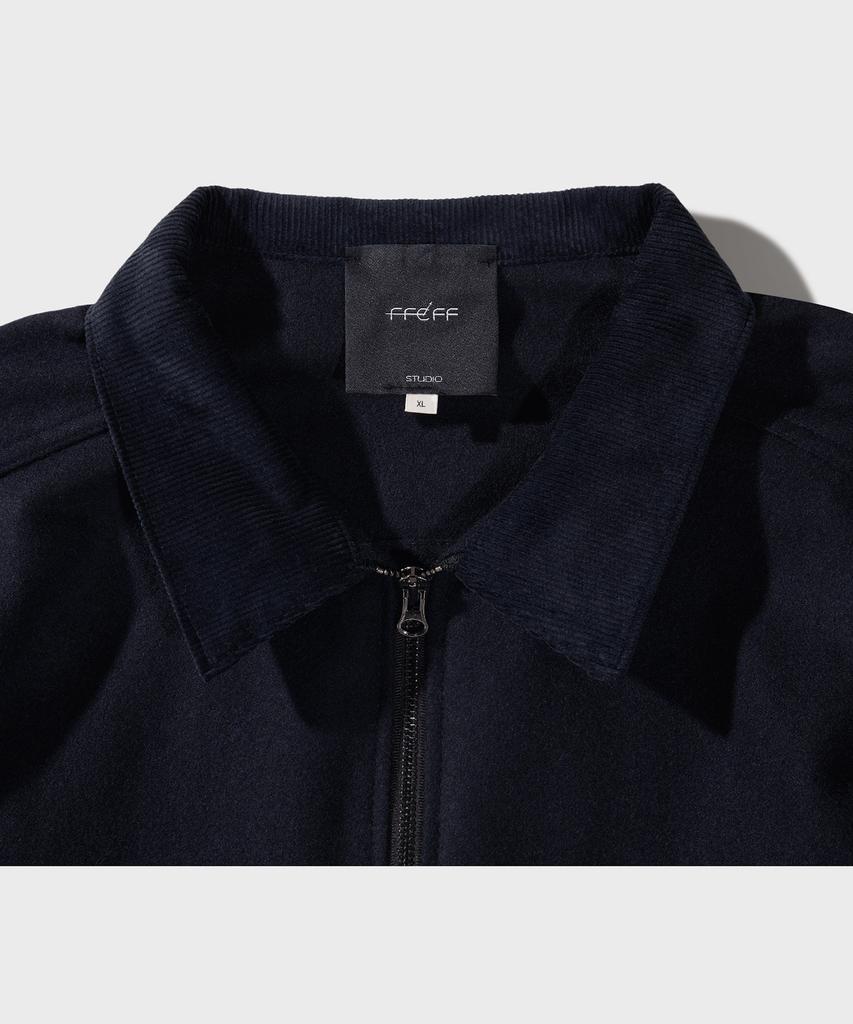 Ffeff Studio Wool Half Zip-Up Jacket (Navy)