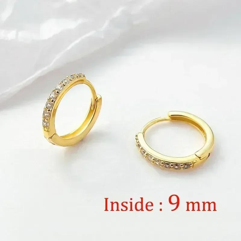 2Pcs Stainless Steel Minimalist Hoop Earrings Crystal Zirconia Small Huggie Thin Cartilage Earring Helix Tragus Piercing Jewelry