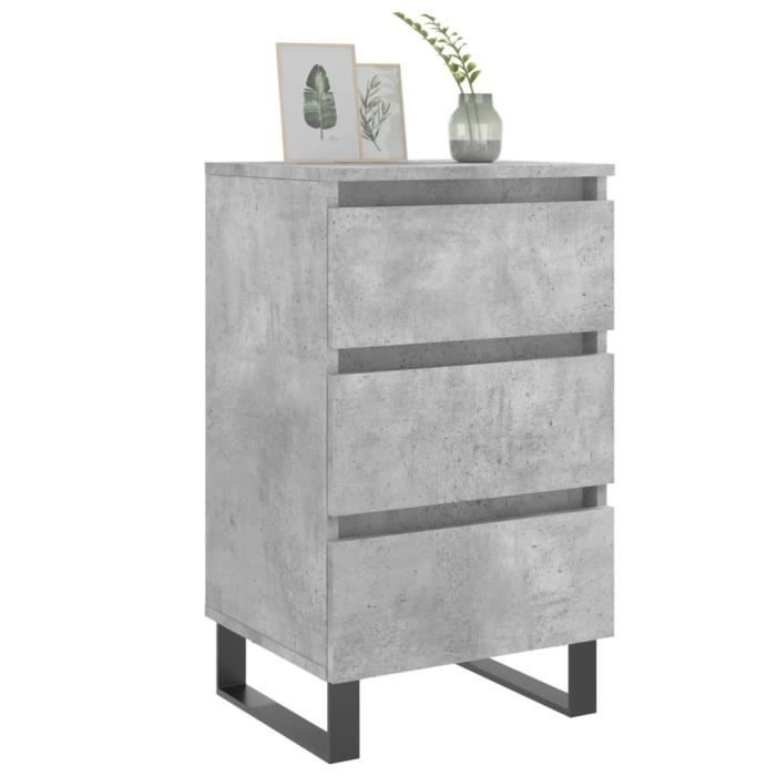VidaXL Bedside Tables 2 Pcs Concrete Grey 40x35x69 Cm Engineered Wood 826949