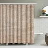 Natural Linen Shower Curtain With Rustic Woven Design Soft Waterproof Fabric For Bathroom Decor