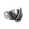 Новое, уличное, личностное, ретро кольцо с летящим орлом для мужчин, кольцо из нержавеющей стали с перьями крыльев