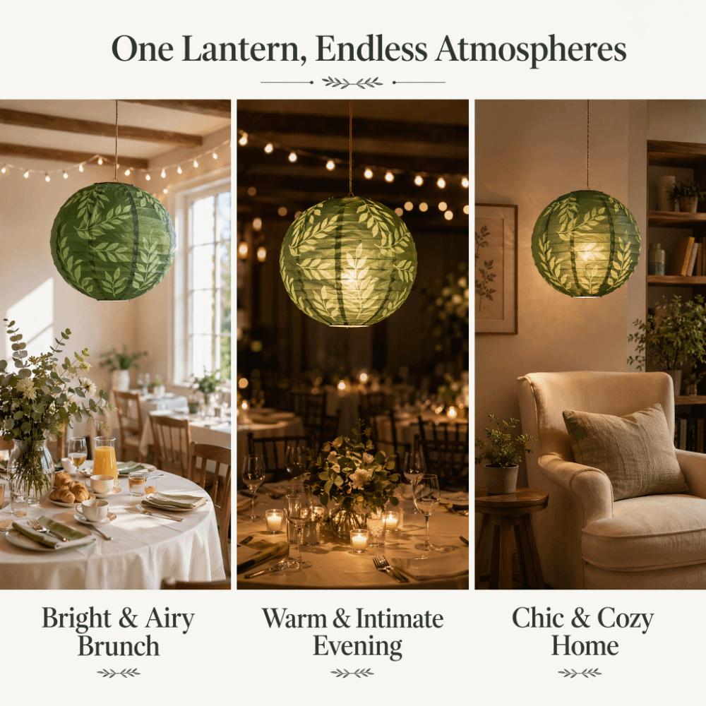 Round Hanging Paper Lantern Rustic Lantern Ball Holiday Supplies Folding Lantern Party Decoration