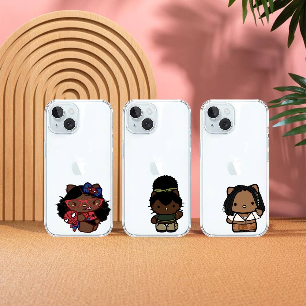 B-Black Earthy Head Wrap H-Hello K-Kit-ty Phone Case For Iphone17 16 15 11 13 14 Pro Max 7 8 Plus X Xr Xs Max Se2020 12mini Tran