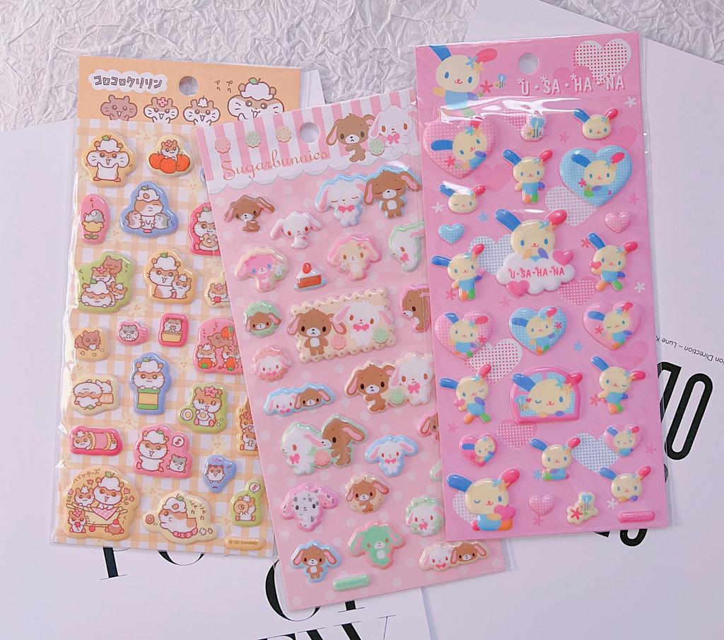 Новые Sanrio Usahana Sugarbunnies 3D Стикеры-пузыри Игрушка Декоративные наклейки для дневника девочки Чехол для телефона DIY Украшение для камеры Игрушка Подарок