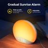 Sunrise Alarm Clock Sunlight Wake Up Clock Bedside Table Clock Dimmable Digit 3 Ring 8 Nightlight 26 Sound Countdown Timer