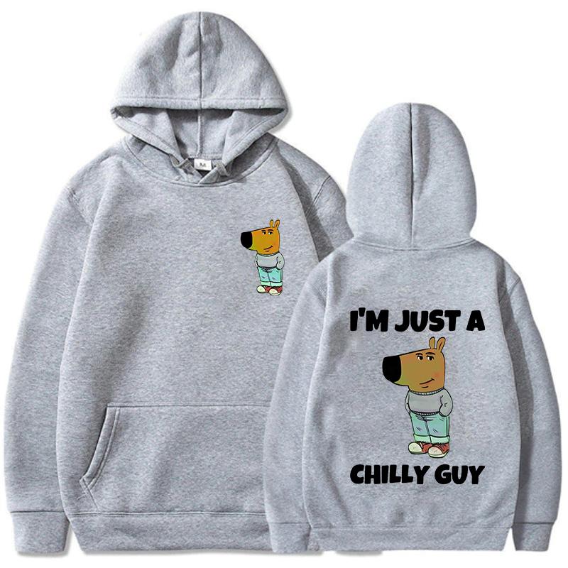 Толстовка с капюшоном Just A Chill Guy Meme, забавная мужская/женская толстовка с капюшоном, эстетичная унисекс, зимняя флисовая толстовка на день, подарок