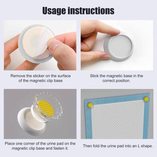 Держатели для пеленок для домашних животных Магнитные держатели для пеленок для приучения щенков к туалету с сильными магнитами Держатели для пеленок для туалета Подходят для большинства плоских поверхностей Легкая уборка для поднятия ноги