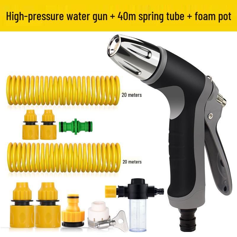 High-Pressure Car Wash Water Gun with Soft Hose and Spray Nozzle