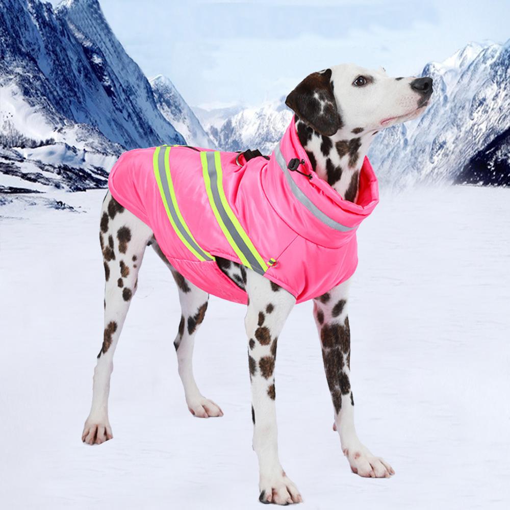 Пальто для собак Водонепроницаемая куртка для домашних животных Зимняя теплая одежда для собак Светоотражающие флисовые пальто для холодной погоды Уличная ветрозащитная одежда для маленьких, средних и больших собак