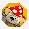 1pc Mushroom Bear Adventure Auto Open/close, 8-Rib Iron Frame, Compact Folding Cute Umbrella All-Season Portable Umbrella for Travel 001