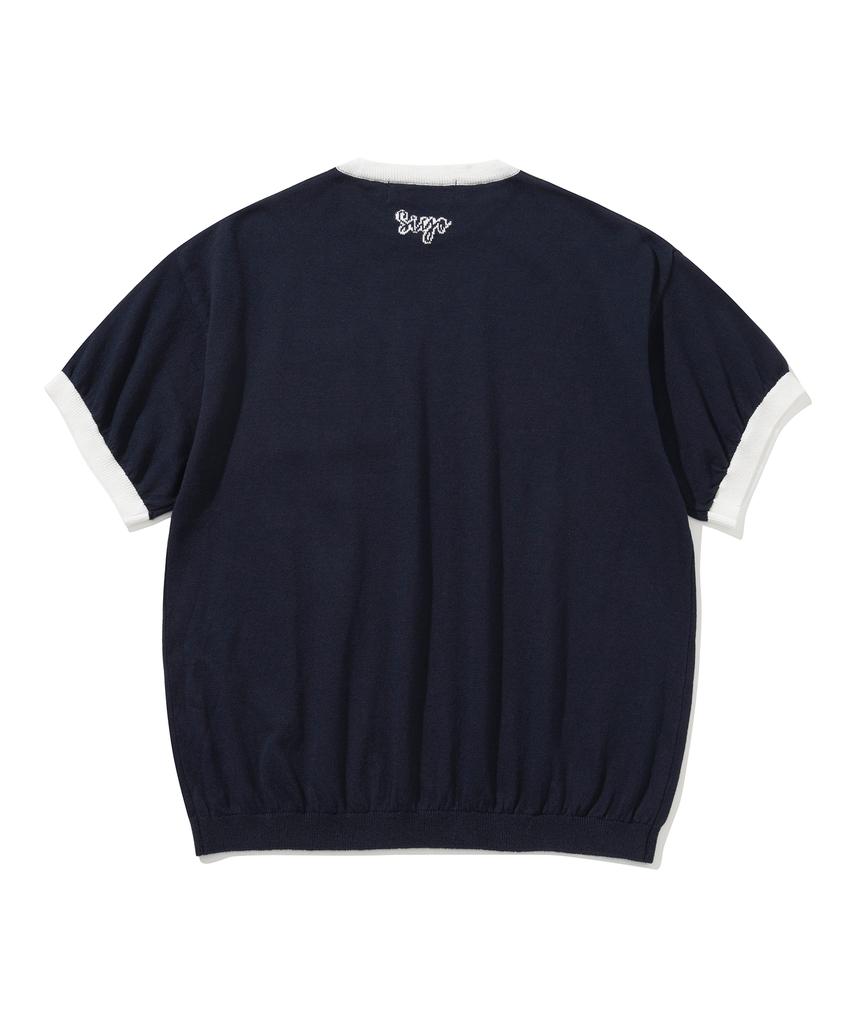 KNITTED Donut Pocket Round Knit Navy