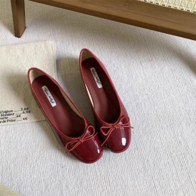 Модные французские балетки для женщин, мягкие, с мелким квадратным носком, с бантом, весна и лето, новые туфли-бобы