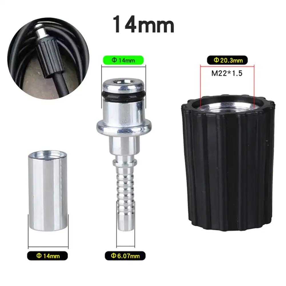 Фитинги-вставки для шланга мойки высокого давления, фитинги для шланга автомойки, поворотный соединитель D14 D15 мм, кольцевая гайка M22 M14, соединительный фитинг