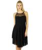Women Exclusive Black Georgette Shift Dress Sheer Chick Prom Dress
