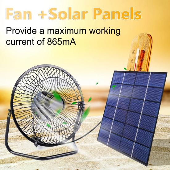 Солнечная панель с 8-дюймовым вентилятором, бесщеточный двигатель 5,5 Вт, поликристаллическая солнечная охлаждающая панель, наружная вентиляция, регулируемая скорость ветра, солнечный вентилятор для курятника