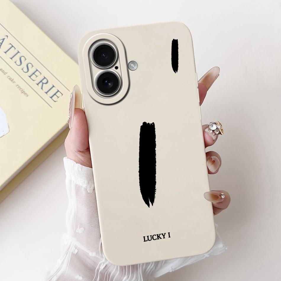 For iPhone 17 17Air Lucky Initial Letter Phone Case For iPhone17 17 Air Soft Silicone Shockproof Cases Bumpers
