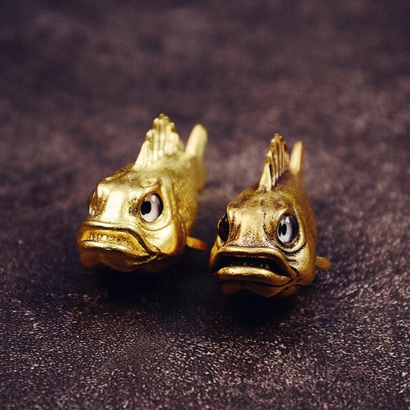 Ancient Fish Statue Handmade Copper Marine Animal Figurine Ornament For Living Room Bookshelf Decoration Sewing Project