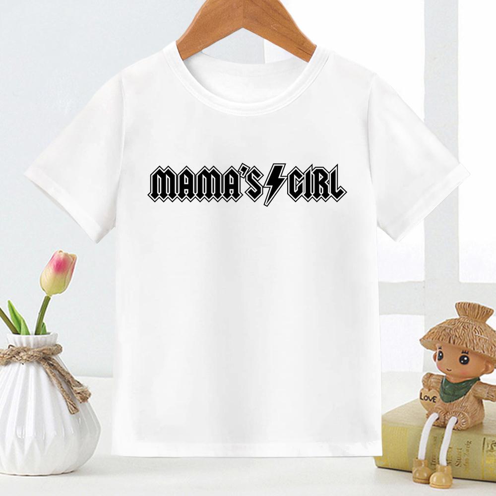 Футболка с надписью Mamas Boy для детей Модная европейско-американская футболка с принтом для мальчиков и девочек Летняя полиэстеровая ткань