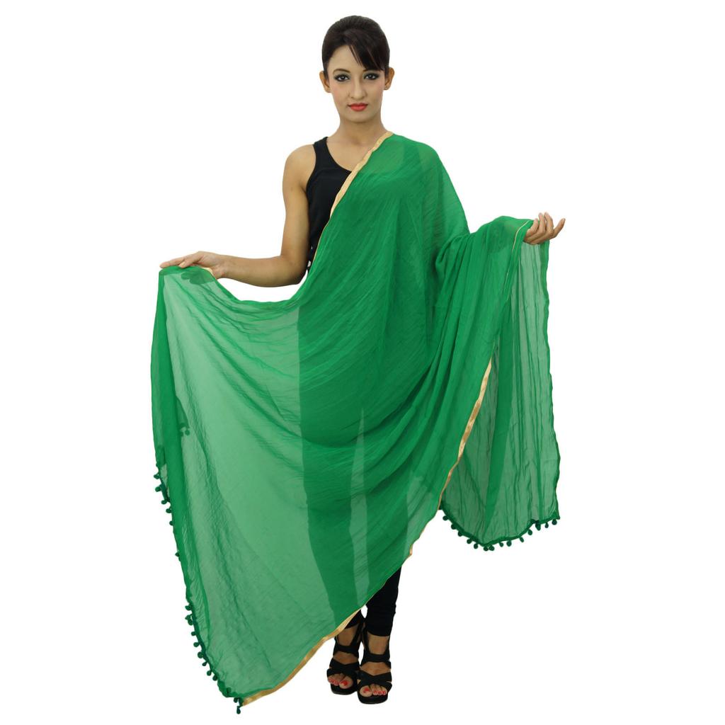 Женская одежда из шифоновой смеси Dupatta Neck Wrap Длинные палантины Индийские шарфы Chunni