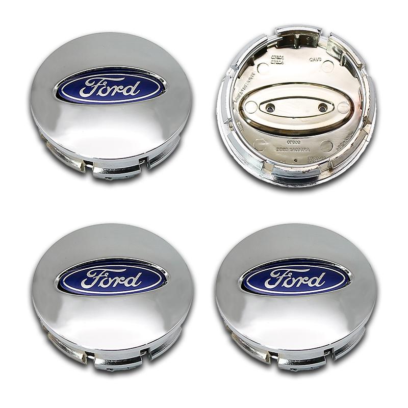 BBBT7 ABS 65mm Car Styling Wheel Center Hub Cap Emblem Logo Hub Cap Silver For Ford Fiesta Mondeo Fusion Explorer Escape Car Styling