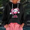 Women's Christmas Print Loose Casual Long Sleeve Hooded Sweatshirt