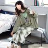 Women's Cute Princess Style Long Sleeve Pajamas Set - Sweet Bowknot Design, Plus Size, Loose Fit Home Wear for Spring, Autumn, and Winter