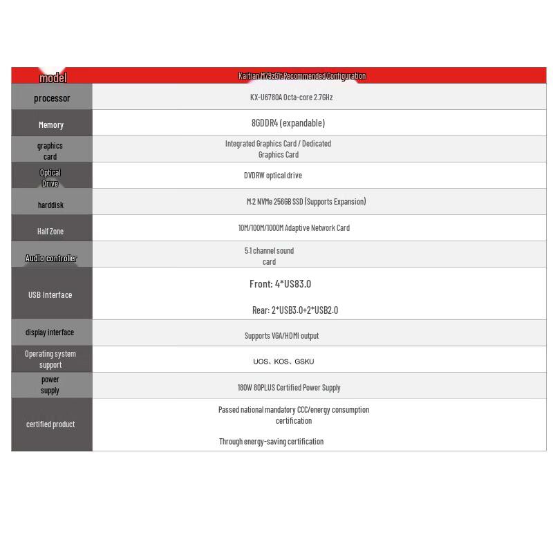Lenovo Kaitian M79Z Commercial Desktop PC (CN version)