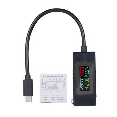 USB C Тестер напряжения и тока Тип C Тестер напряжения и тока 4 30 В 0 6,5 А 195 Вт Вольтметр для USB-зарядного устройства Type C с