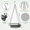 Metal Mesh Hanging Bird Feeder Large Capacity Square Bird Suspended Feeder with Hook Bird Feeding Tray Balcony