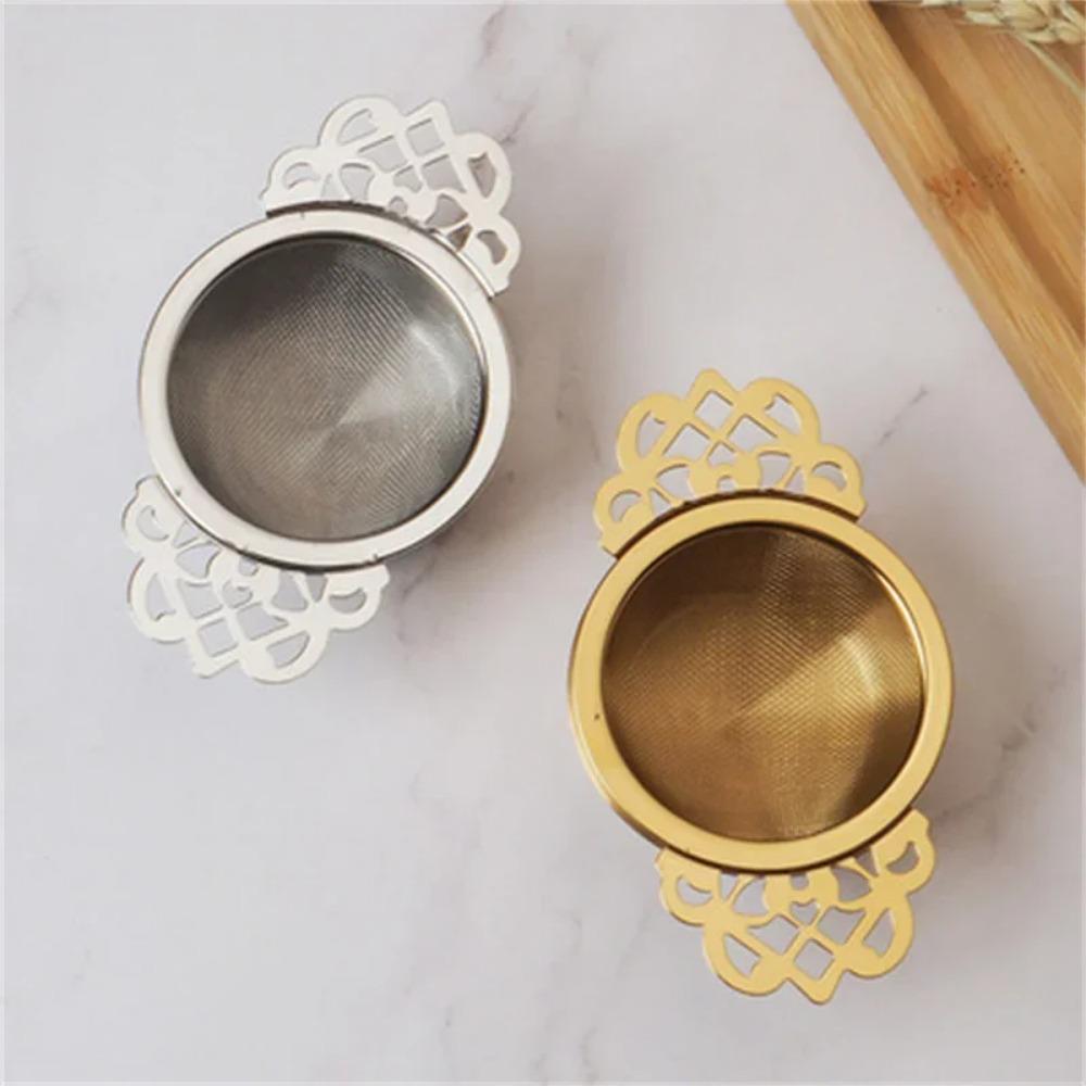 Double-layer Fine Mesh Tea Strainer Stainless Steel Filter Sieve Teaware Lace Tea Drain Useful Tea Infusers Kitchen Accessories