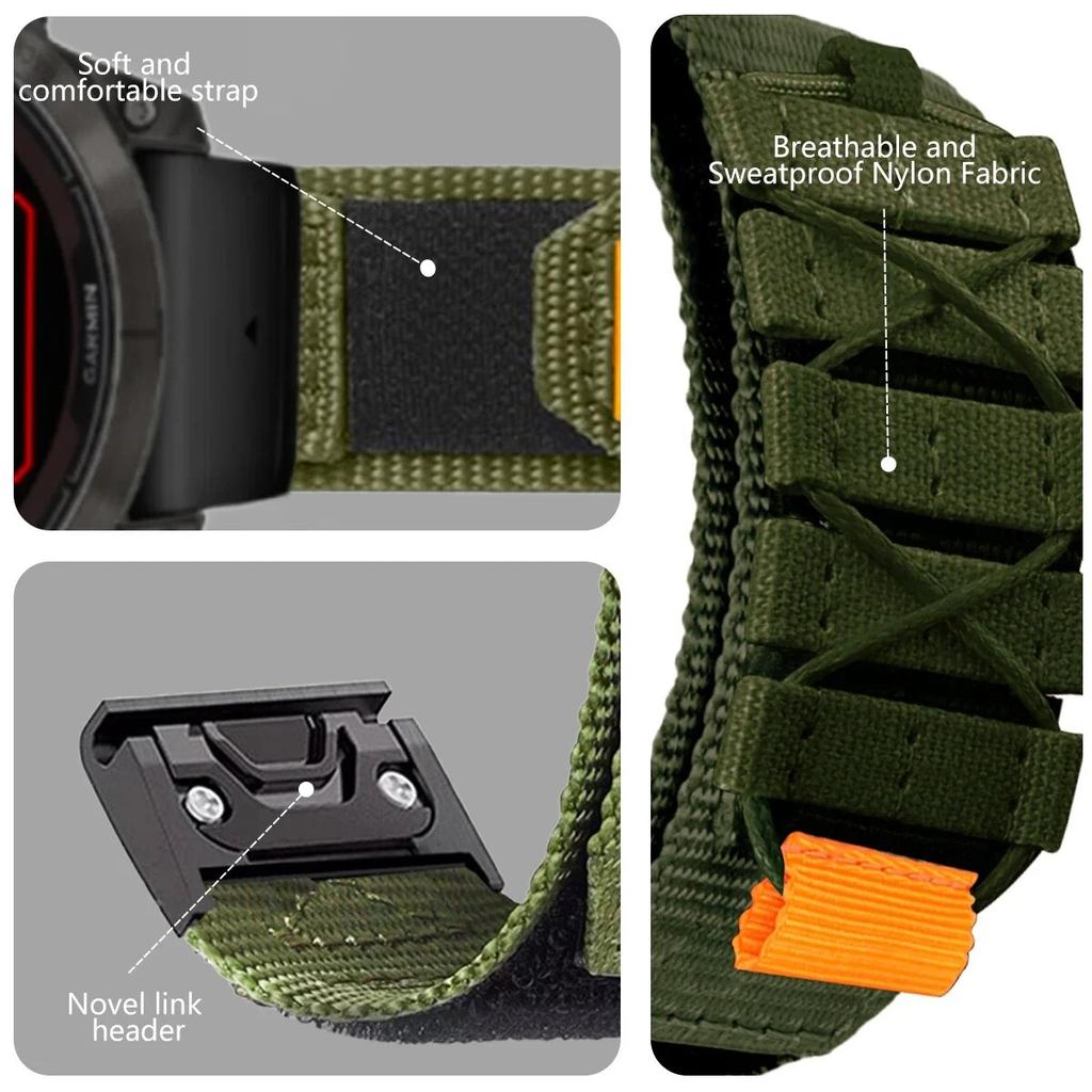 Нейлоновый ремешок Quick Fit 22 мм 26 мм для Garmin Fenix ​​7 7X 6X Pro/Epix Pro Gen 2 51 мм 47 мм/Fenix6 5Plus 5XPlus плетеный ремешок для часов