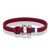 Navy Blue Braided Rope Bracelet Stainless Steel Mini Horseshoe Shackle with Screws Bracelets for Men Women Couple Jewelry