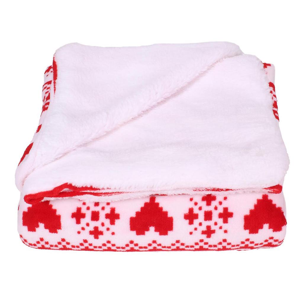 Les Trésors De Lily [A2759] - Фланелевое одеяло из шерпы "Шале" красно-белое - 120х150 см