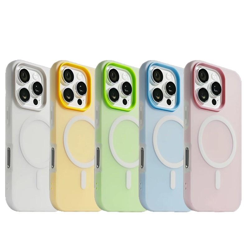 Подходит для iPhone17promax Желейный Магнитный Матовый Два в Одном Чехол для Мобильного Телефона Apple 16 Защитный Чехол с Ощущением Кожи