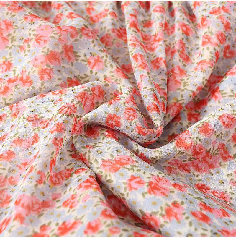 Женская юбка с цветочным принтом, летняя тонкая универсальная шифоновая юбка средней длины с высокой талией и принтом