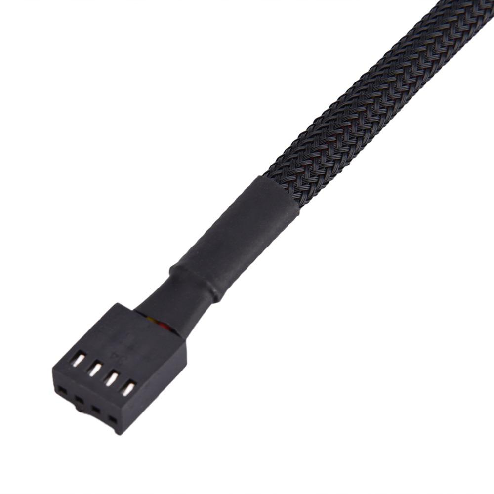 4-Pin Connector PWM Fan Hub Black Power Splitter Connector Fan Splitter Cable PC Case Internal