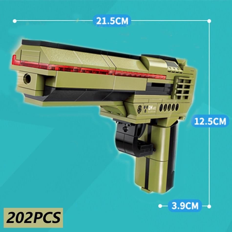200 шт. 3 в 1, модель пистолета-строительного блока, может изменить 3 формы, строительные блоки, игрушки, кирпичи, игрушки, детские развивающие головоломки для мальчиков, подарок, оружие, сращивание игрушек
