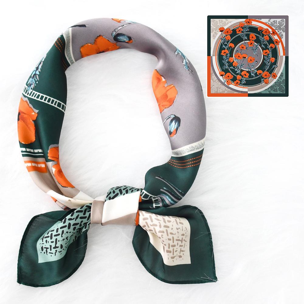 Женский новый модный шелковый шарф с имитацией атмосферы, защитный шарф для шеи, весна, лето, осень, квадратный шарф