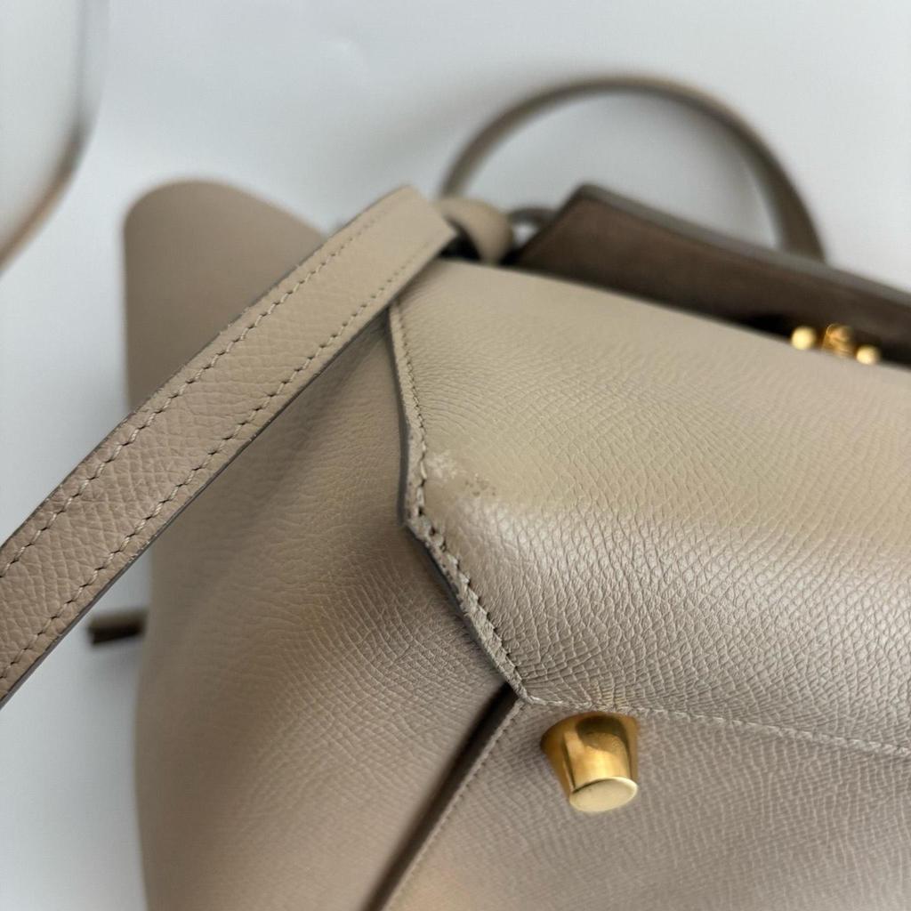 [Pre-Owned] Belt Bag Classic Grain Leather Mini Shoulder Crossbody Tote - Excellent #1BODE5M