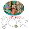 3 шт./компл. морской конек, ракушка, морская рыба, форма для печенья, набор формочек для торта, инструмент «сделай сам»