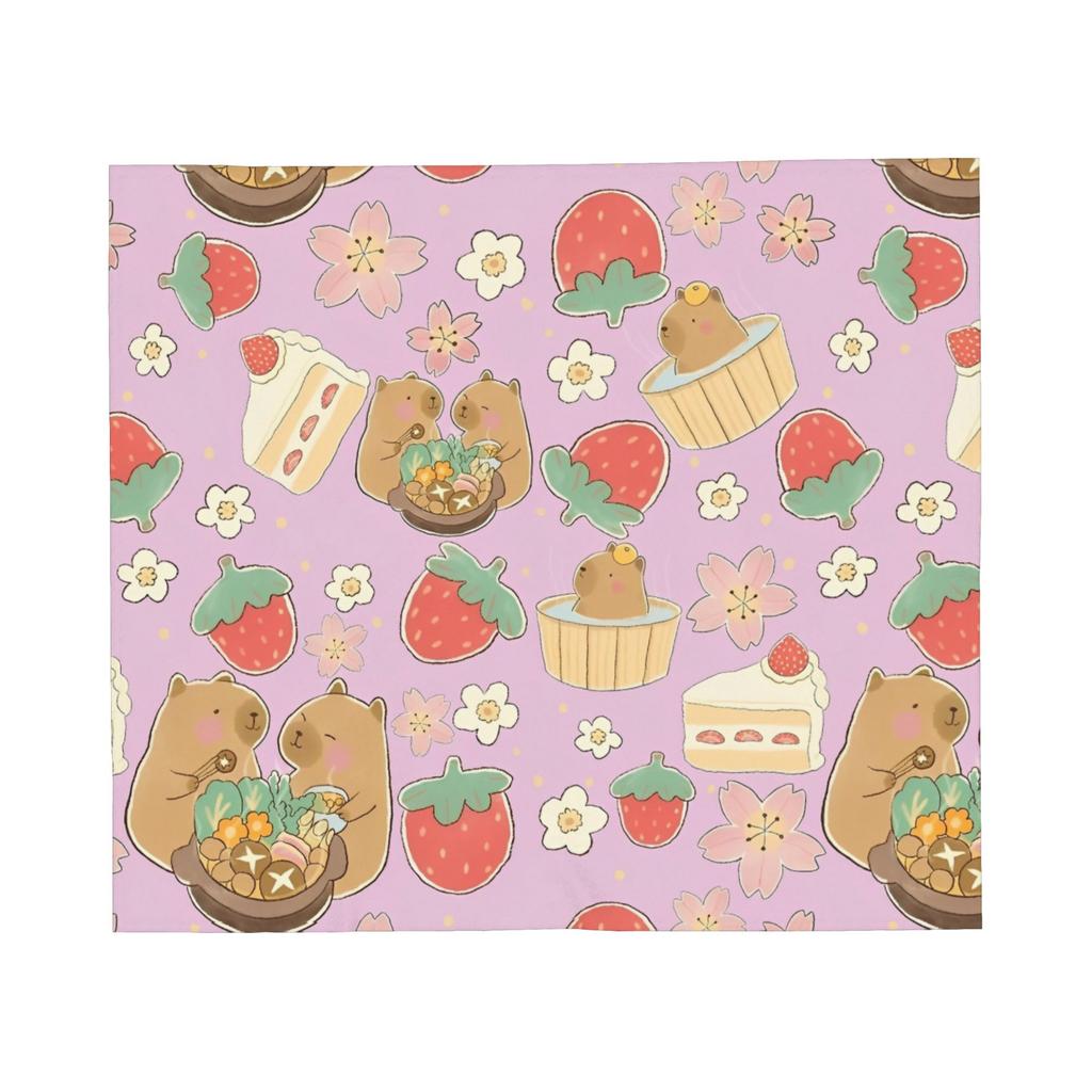 Capybara Blankets Fleece Textile Decor Cartoon Cute Multifunction Super Soft Throw Blankets for Bed Outdoor Quilt