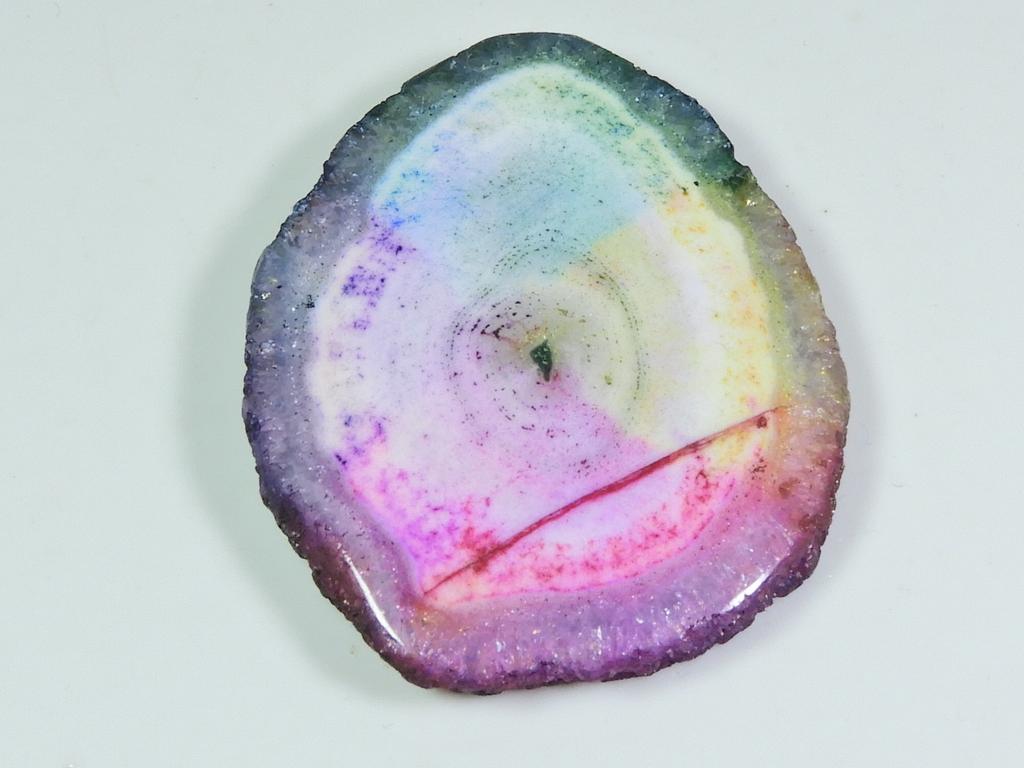 104Cts. Окрашенный солнечный друзовый агат многоцветный фантазийный кабошон россыпью драгоценный камень ET-31