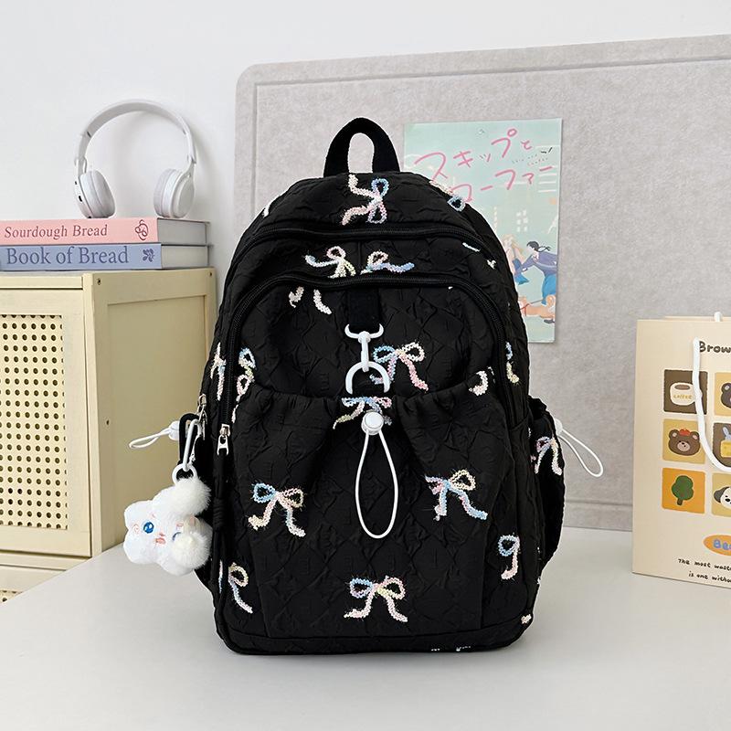 Japanese Bow Bag Female Junior High School Students Cute Joker Large Capacity Backpack Gao Yan College Backpack.
