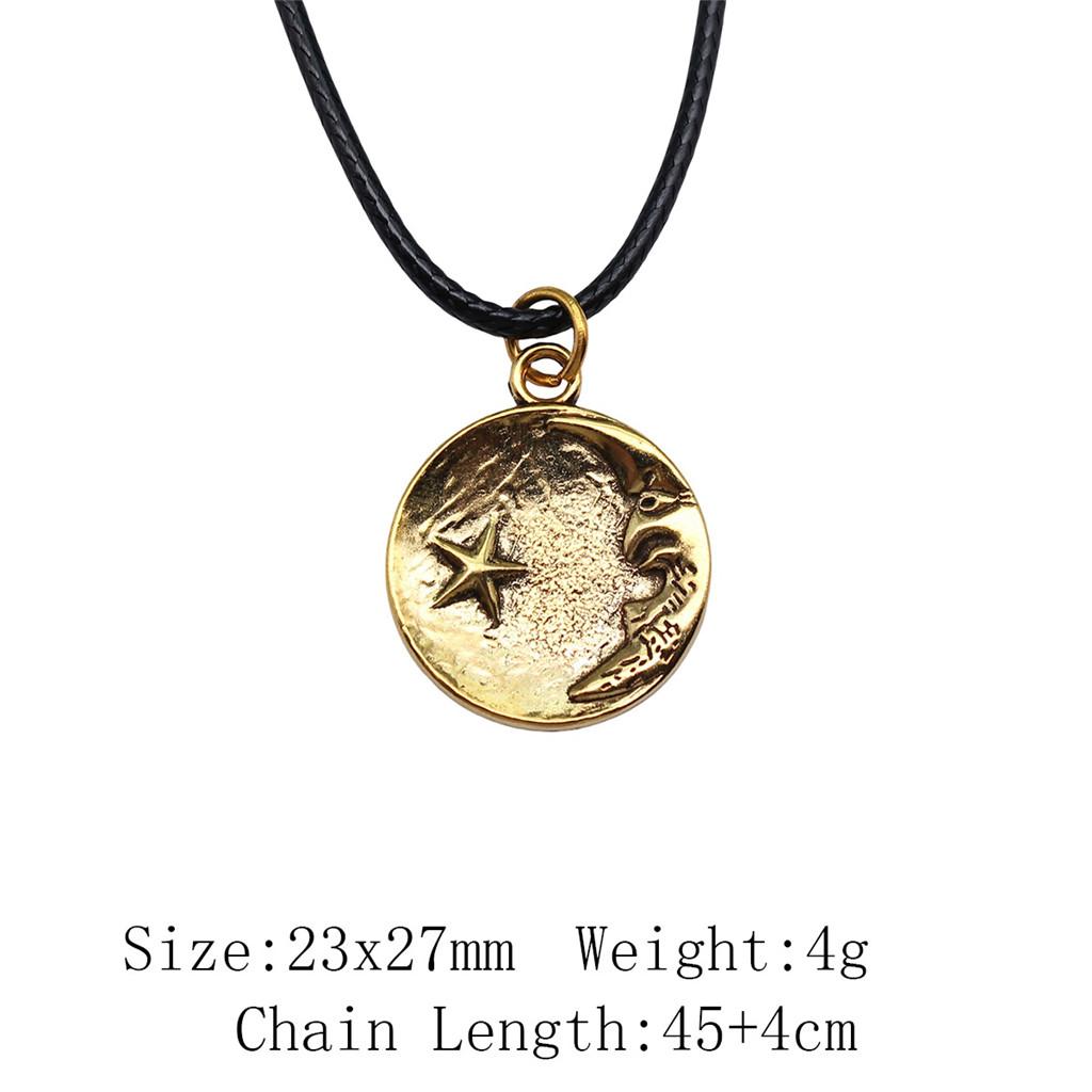 Birthday Gifts Choker Sun Moon Pentagram Necklace Leather Chain 45cm Art Supplies Neck Pendants