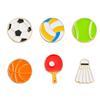 Ping Pong Racket Brooch Personality Versatile Football, Basketball Metal Badge Student School Bag Decoration