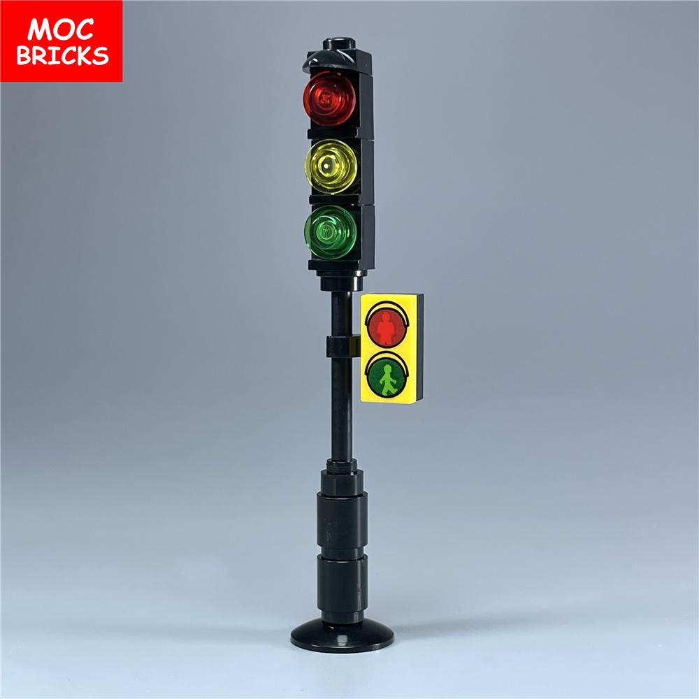 5 наборов/лот Кубики MOC Светофор для Городской Улицы Дороги Фигурка Модель Образовательные Строительные Блоки Игрушки Куклы Подарок для Детей
